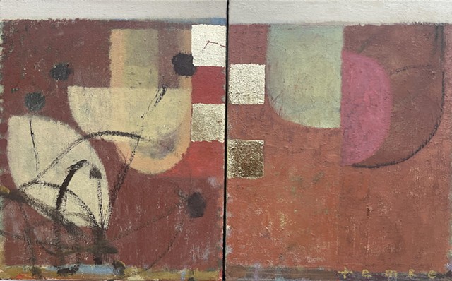 Meadow: Red Perennial (diptych)