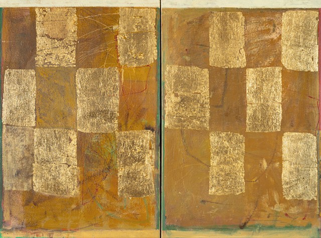 Gold Field , diptych