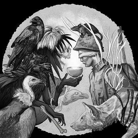 Vulture 11x11 print