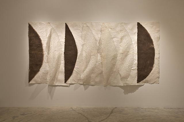 ''The space between'' solo show exhibition in Miami, plucked paper, soil