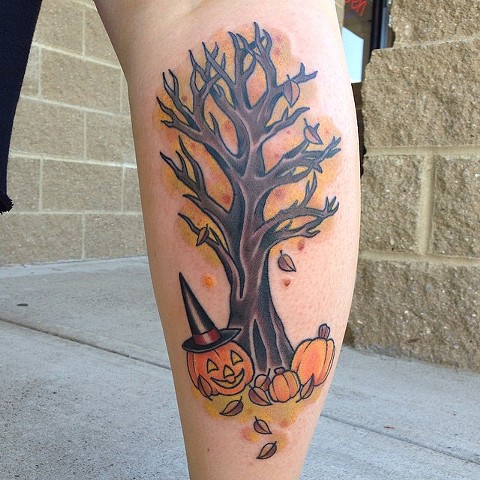 tree tattoo halloween