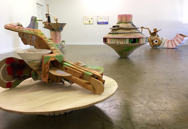 sculptures + paintings (Parachute Factory, 2017)