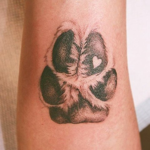 Paw Print Memorial Tattoo