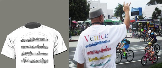 Venice Boardwalk T-Shirt black & white and color