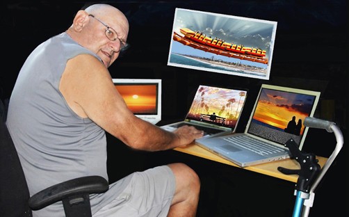 Artwork with multiple-Mac-computers by Richard Mann