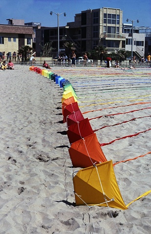 Rainbow kites in Venice Ca.