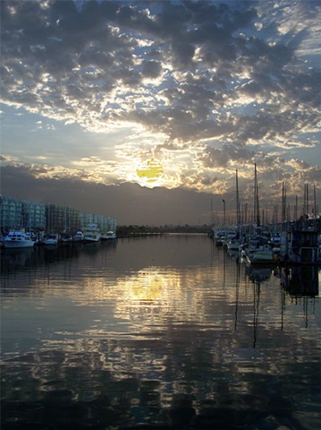 Marina del Rey California winter sunrise 