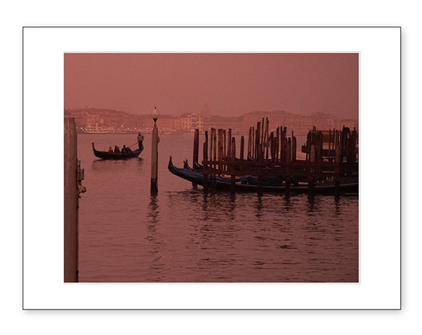 Gondolas at dusk