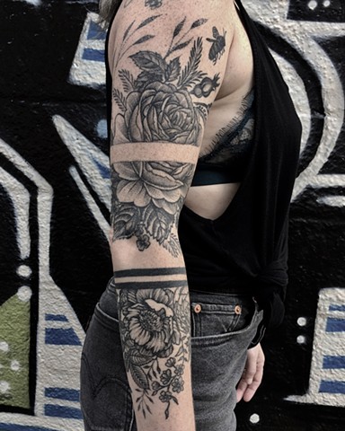 Floral tattoo sleeve New Haven ct