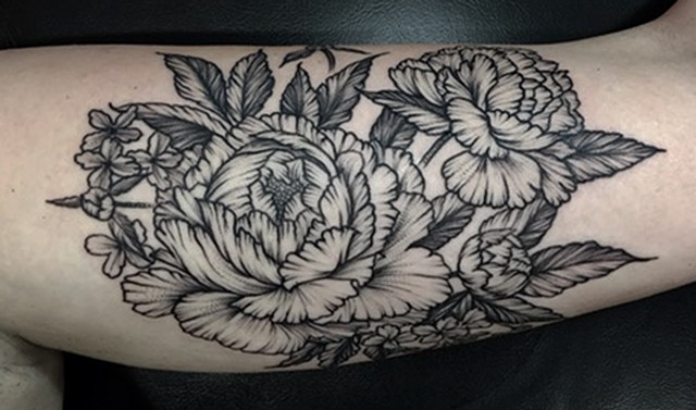 Peony tattoo New Haven ct