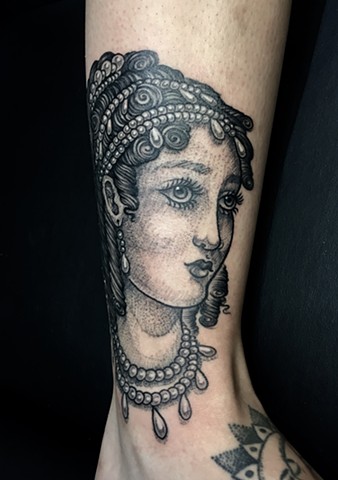 Lady head tattoo cover-up New Haven ct