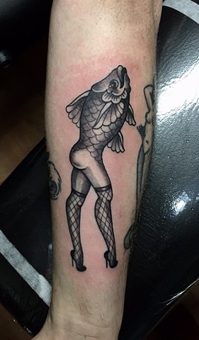 Reverse mermaid tattoo New Haven ct