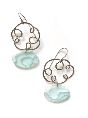 Earrings for silver and plastic