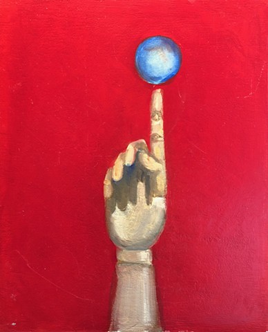 Painting of Hand, Mannequin Hand, Precarious Balance
