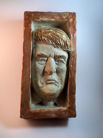 Trump pout #35, Trump brick by artist Lisa Jenschke