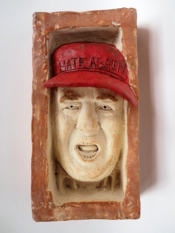 Make America Hate Again Trump brick by artist Lisa Jenschke