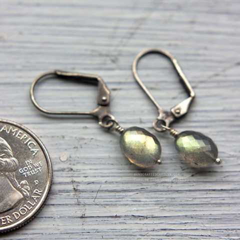 Labradorite Earrings, Sterling Silver
