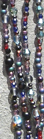 Detail, Blue-black blue flash luster wrap necklace