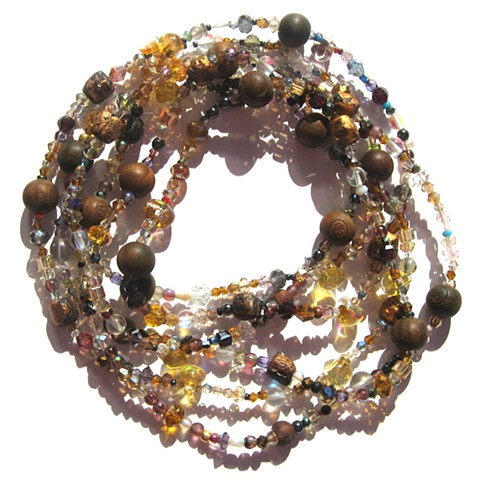 Sandalwood buddha beads, warm tones