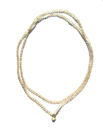 Detail, Iridescent Citrine drop wrap necklace