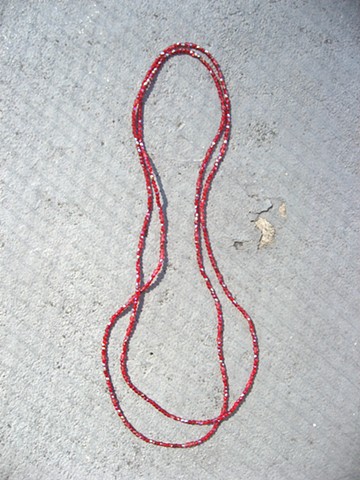 Red double wrap necklace
