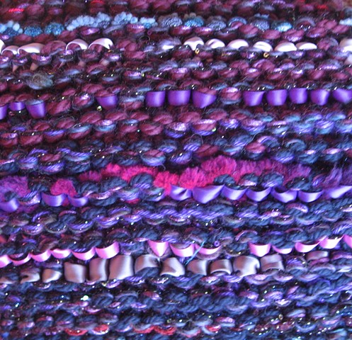 Detail, violet infinity scarf