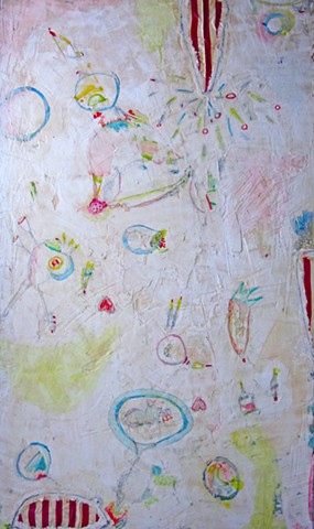 Monkey Mind. Abstract painting. Watercolor fresco. o*Live. o-Live. oliveland