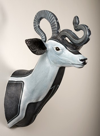 payns gray blue white wall mount snake deer warrior 