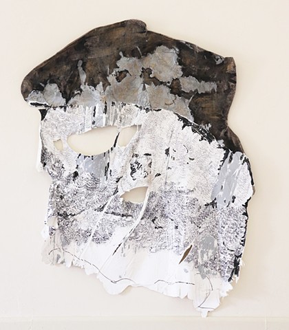 Linen, house paint, ink, graphite, earth, iron oxide
