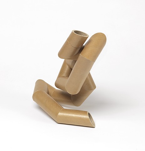 abstract figure folded into itself, as if in a yoga position, by Laura Evans