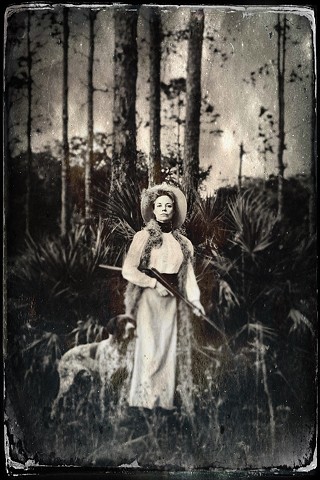 Artist as a Pioneer Woman from Historical Photo, Myakka River State Park, Florida