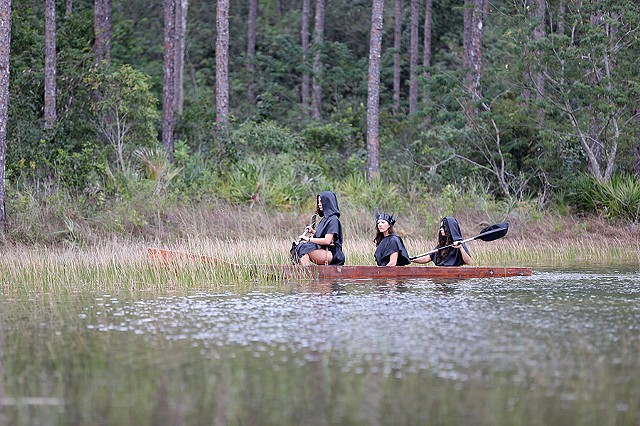 The Furies of the Swamp crossing the lake