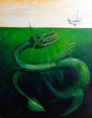Surreal Ocean Painting Leviathan