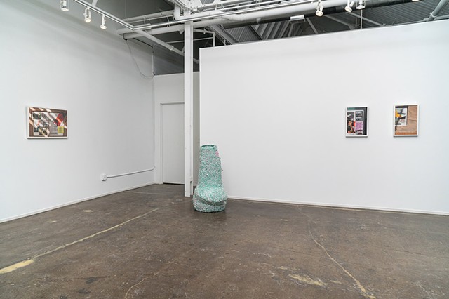  installation view of un/burden coiled sculptures in Repository and Repertiore exhibition with Jazmine Harris at Chicacgo Artists Coalition, curated by Stephanie Koch