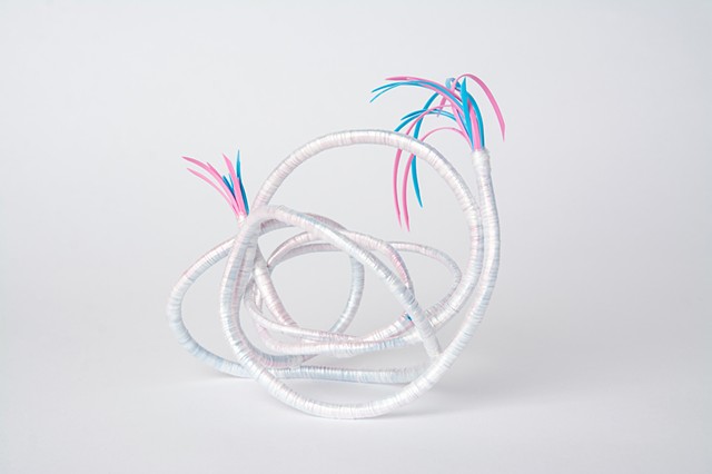 abstract plastic basket pink and baby blue by Jose Santiago Perez