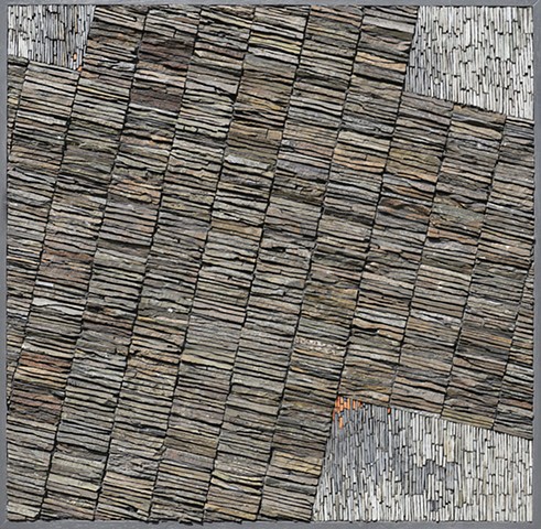 SCOTTISH SLATE MOSAIC WITH A GEOLOGICAL CONTEXT.