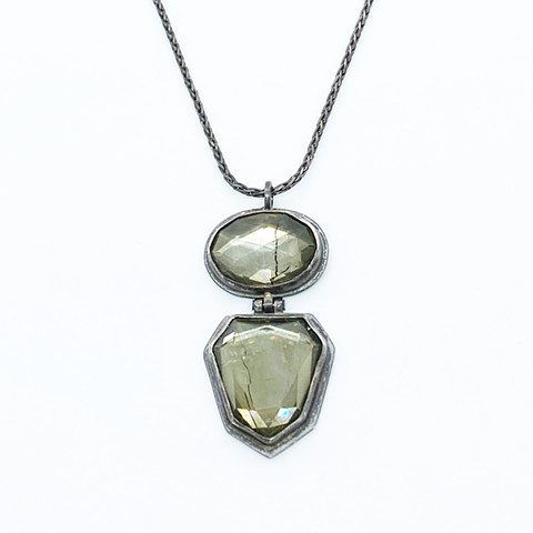 Pyrite and Quartz Doublet Necklace