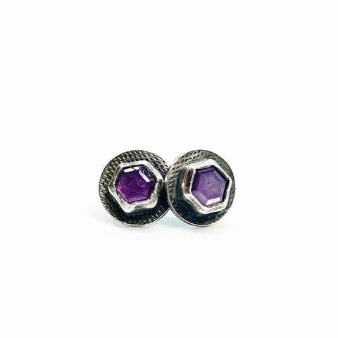 Rose mary sheen pink sapphire studs