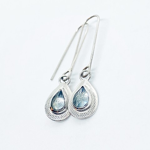 Blue topaz pear earrings