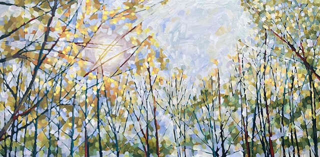 SOLD Late April hope 24 x 48, low profile, 1 inch. Oil on wood  $2300 +hst SALE $1840 + HST