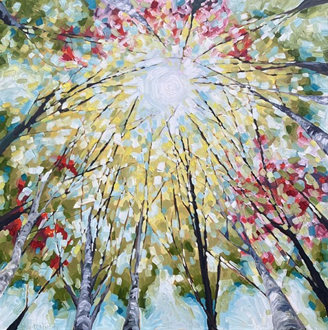 SOLD As though I had wings, 36x36, oil on canvas