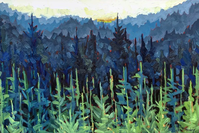 SOLD Treelines, 36x24, oil on canvas