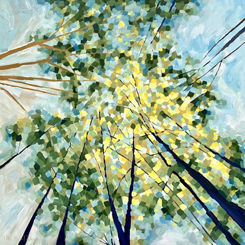 Green as far as I can see 36 x 36 Oil on canvas $2600 plus HST, SALE $2080 + HST