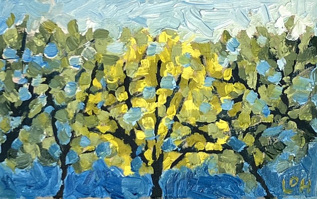 Tiny Tree Study 3 2.5"x4" Oil on birch ply $50.00 +HST SALE $40 +HST