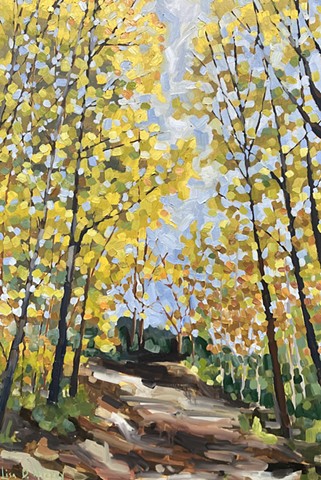 Wandering down the trail 36 inches high by 24 inches wide Oil on canvas, $1900 + HST SALE $1520 + HST