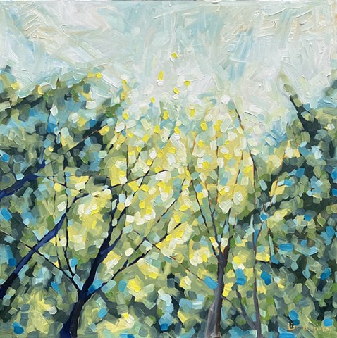 How everything shines in the morning light, 30x30, oil on canvas