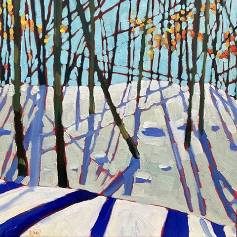 Winter Blues, 16x16, oil on canvas, $550 + HST, SALE $440 + HST!