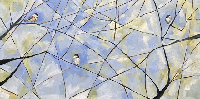 Three Little Birds, 48x24, Oil on canvas, $2300 + HST, GRATITUDE SALE $1840 + HST (CG)