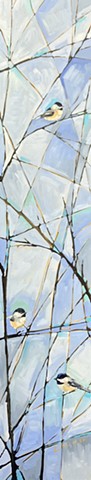 The Little Birds, 12x60, oil on canvas $1440 + HST GRATITUDE SALE $1150 + HST (CG)