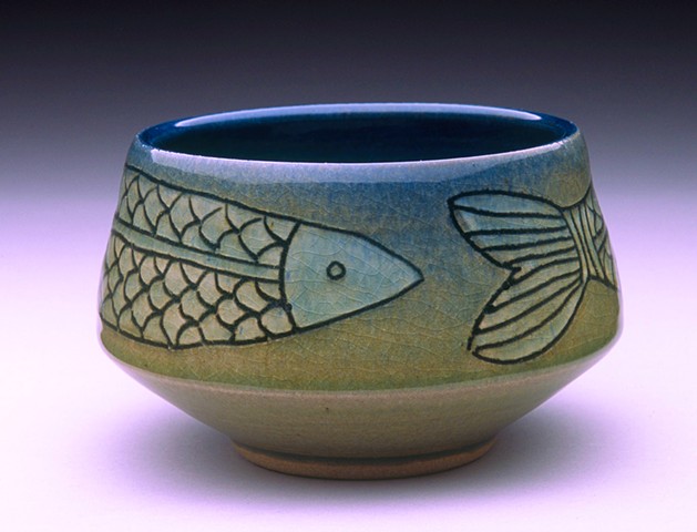 Celadon Fish Teabowl 1